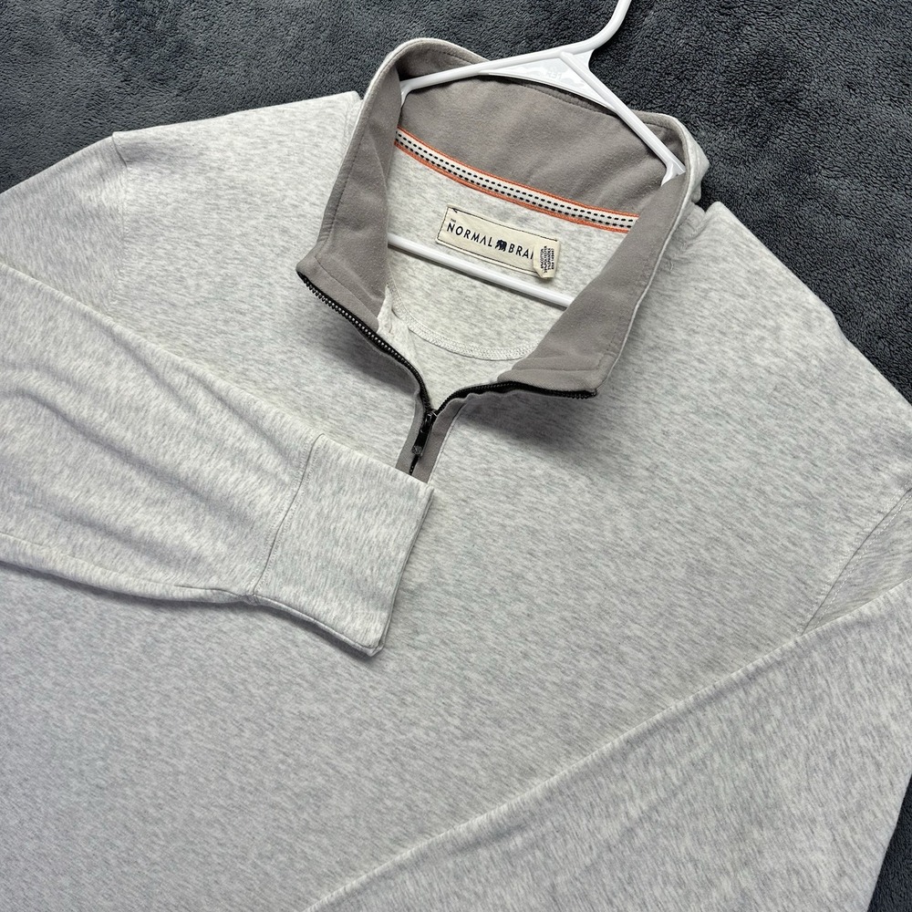 The Normal Brand Quarter Zip Pullover Mens 2XL 1/4 Zip Performance Sweater Gray